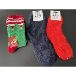 9-11 Womens Cozy Socks 3pk, Christmas & Midnight Blue