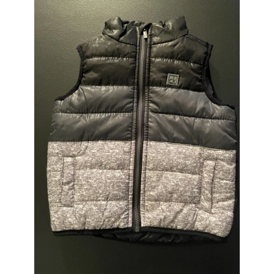 12M Boys Puffer Vest, Black Ombré