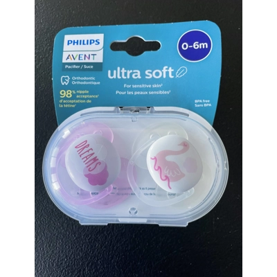 Pacifier 2pk, 0-6M Girls