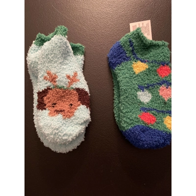 7-8.5 Kids Cozy Sock 2pk, Christmas