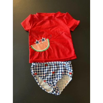 18M Girls 2pc Swimsuit, Red/White/Blue, Watermelon