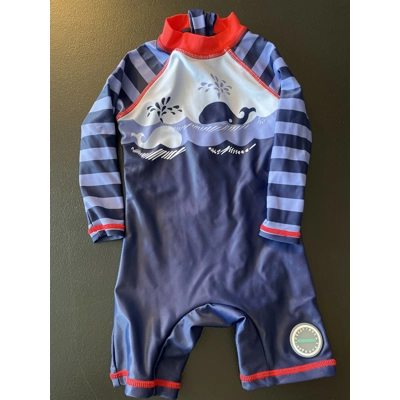 3-6M Boys Rash Guard Swimsuit, Blue, Whale