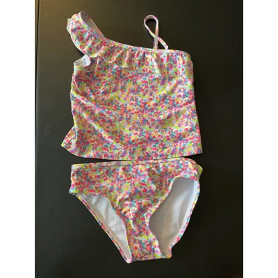 5/6 Girls Tankini, Multicolored Confetti