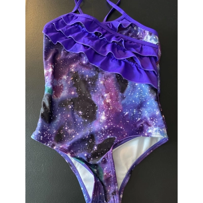 L Girls Swimsuit, Purple, Galaxy