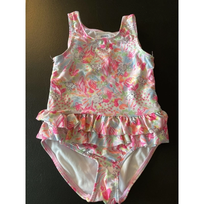 4T Girls Bathing Suit, Pink, Bunnies