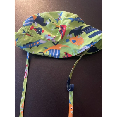 18m Boys Bucket Hat, Green, Fish