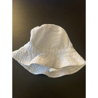 18m Girls Bucket Hat, Blue & White, Striped