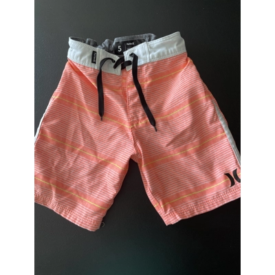 5 Boys Board Shorts, Orange & White, Striped