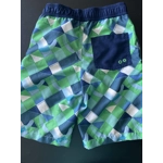 M Boys Swim Trunks, Green & Blue, Geometric