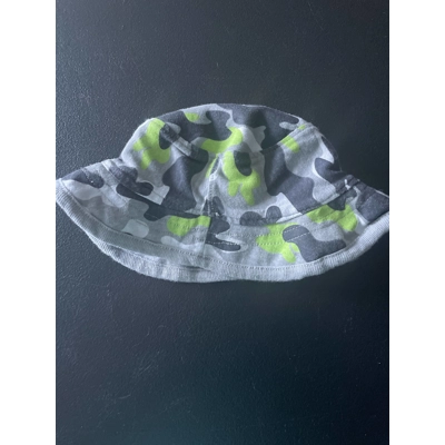 0-3m Boys Bucket Hat, Gray, Camo