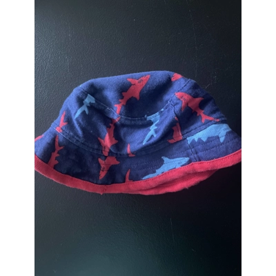 0-3m Boys Bucket Hat, Blue & Red, Sharks