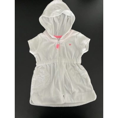 12M Girls Terry Cloth Beach Coverup, White
