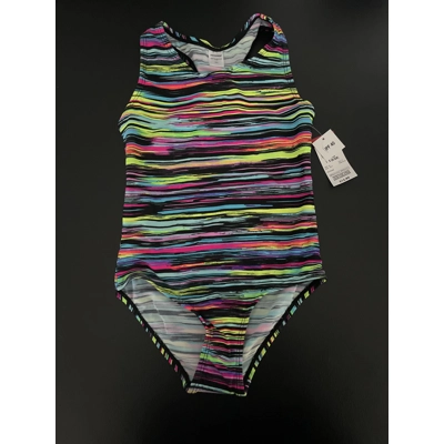 S Girls Bathing Suit, Multicolored, Striped