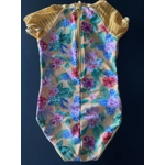 10/12 Girls Bathing Suit, Orange, Hawaiian Floral