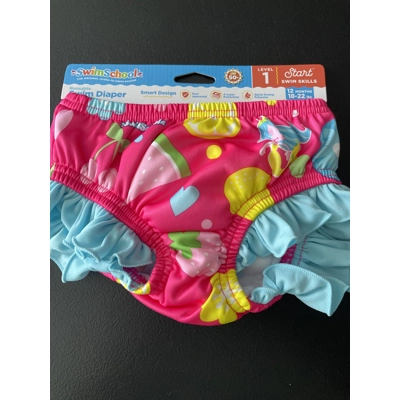 12M Girls Swim Diaper, Pink, Mermaid & Fruit