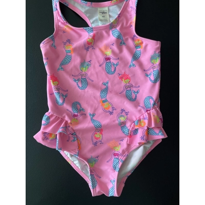 4T Girls Swimsuit, Pink, Mermaids