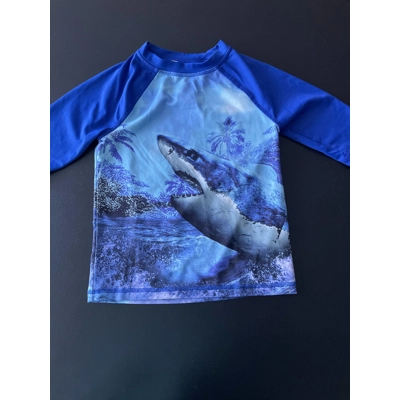 6/7 Boys Rash Guard, Blue, Shark