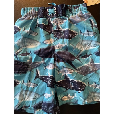 S Boys Swim Trunks, Blue, Sharks