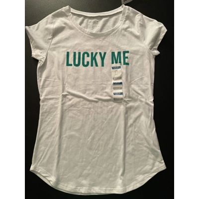 10/12 Girls T-Shirt, White, Lucky Me (St Patty’s)