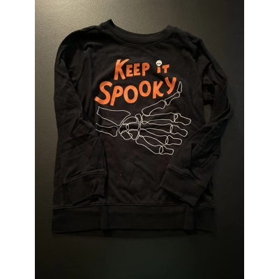 XS Boys Long Sleeve Shirt, Black, Halloween Skeleton Thumbs Up