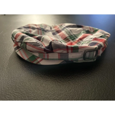 0-6M Boys Newsboy Cap, Black & Green Plaid