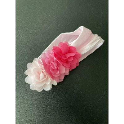 0-3m Girls Headbankd, Pink w/Flowers