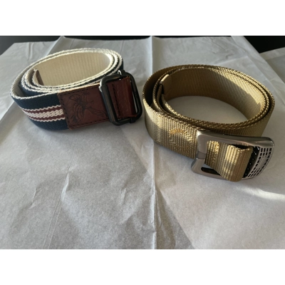 XL Mens Belt 2k, Navy Striped & Brown
