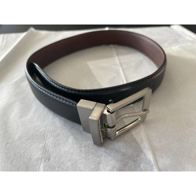M Boys Buckle, Black Faux Leather