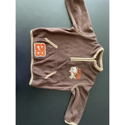 6m Boys Fleece Pullover, Brown, Football Dog