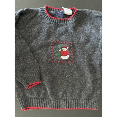6 Boys Sweater, Charcoal Gray, Snowman