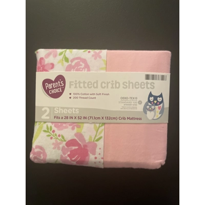 Crib Sheet Set, Girls, Pink & Floral