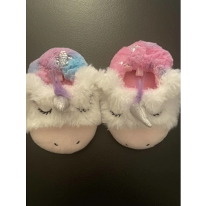 5 Toddler Girl Slippers, Fau..