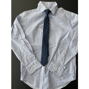 8 Boys Dress Shirt, White w/..
