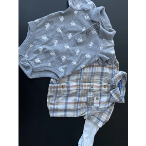 3-6m Boys Shirts 2pk, Gray, ..