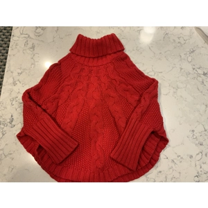 3T Girls Red Sweater Poncho