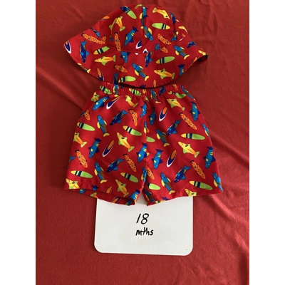 18 Months, Swimtrunks with Hat, Red