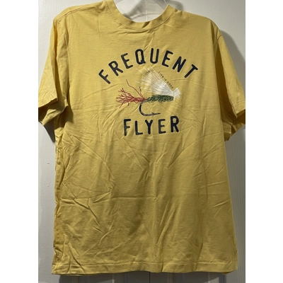 M Mens T-Shirt, Yellow, Fishing