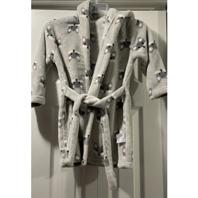S Boys Fleece Robe, Gray, Fox