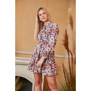 Long sleeve skater dress in floral print