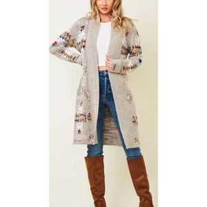 Aztec jacquard pattern cardigan