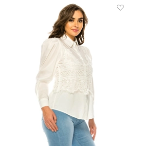 2 piece white long sleeved collared shirt