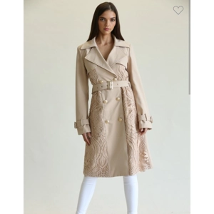 Almond solid Trench coat