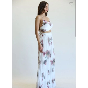 Water color floral print top and pant set