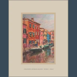 Colourful Burano Island - Venice - Italy- Framed -Christine Hamilton