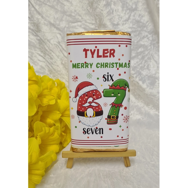 product Image for 67 Christmas Personalised Chocolate Sleeve