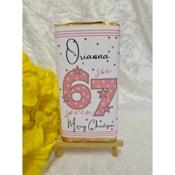 67 Pink Personalised Chocolate Sleeve