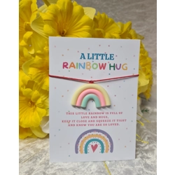 Rainbow Hug WIsh Charm - Pastel Glitter