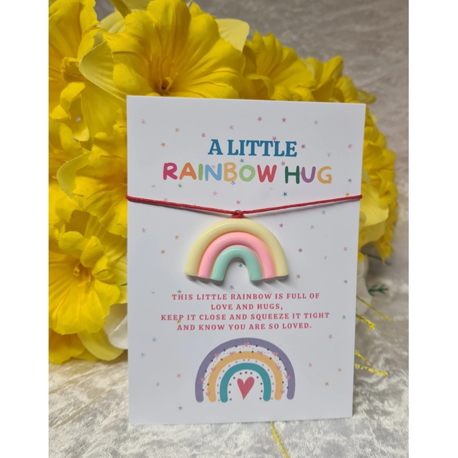 product Image for Rainbow Hug WIsh Charm - Pastel Glitter