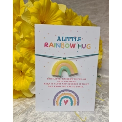 Rainbow Hug WIsh Charm - Yellow Glitter
