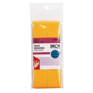 Birch Bias Binding Poly/Cotton 25mm Gold